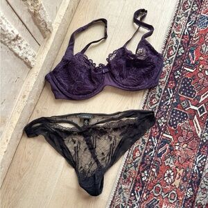 La Perla lingerie two-piece lace thong and lace bralette